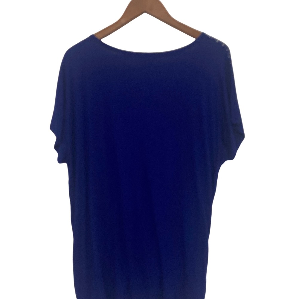 Design History Azure Blue Rhinestone Embellished Top XXL LJ2914067S New - Picture 2 of 7